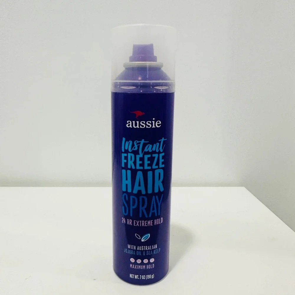 Aussie Instant Freeze Hair Spray 24 Hour Extreme Hold 7 oz Jojoba Oil Sea Kelp